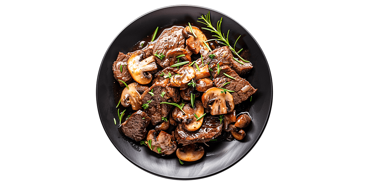 beef steakw/mashroom